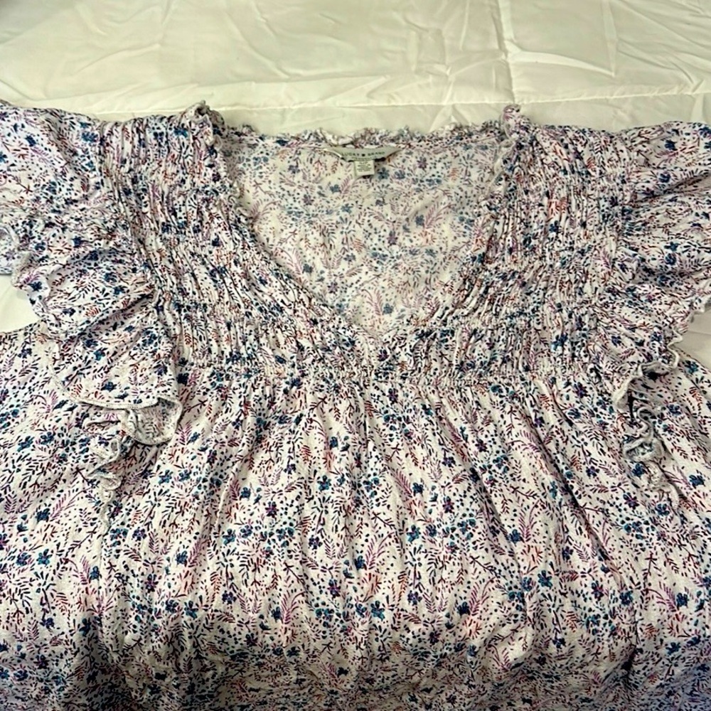 Lucky Brand Pink Flutter Sleeve Blouse EUC PTP 20” L 21 - Picture 6 of 6
